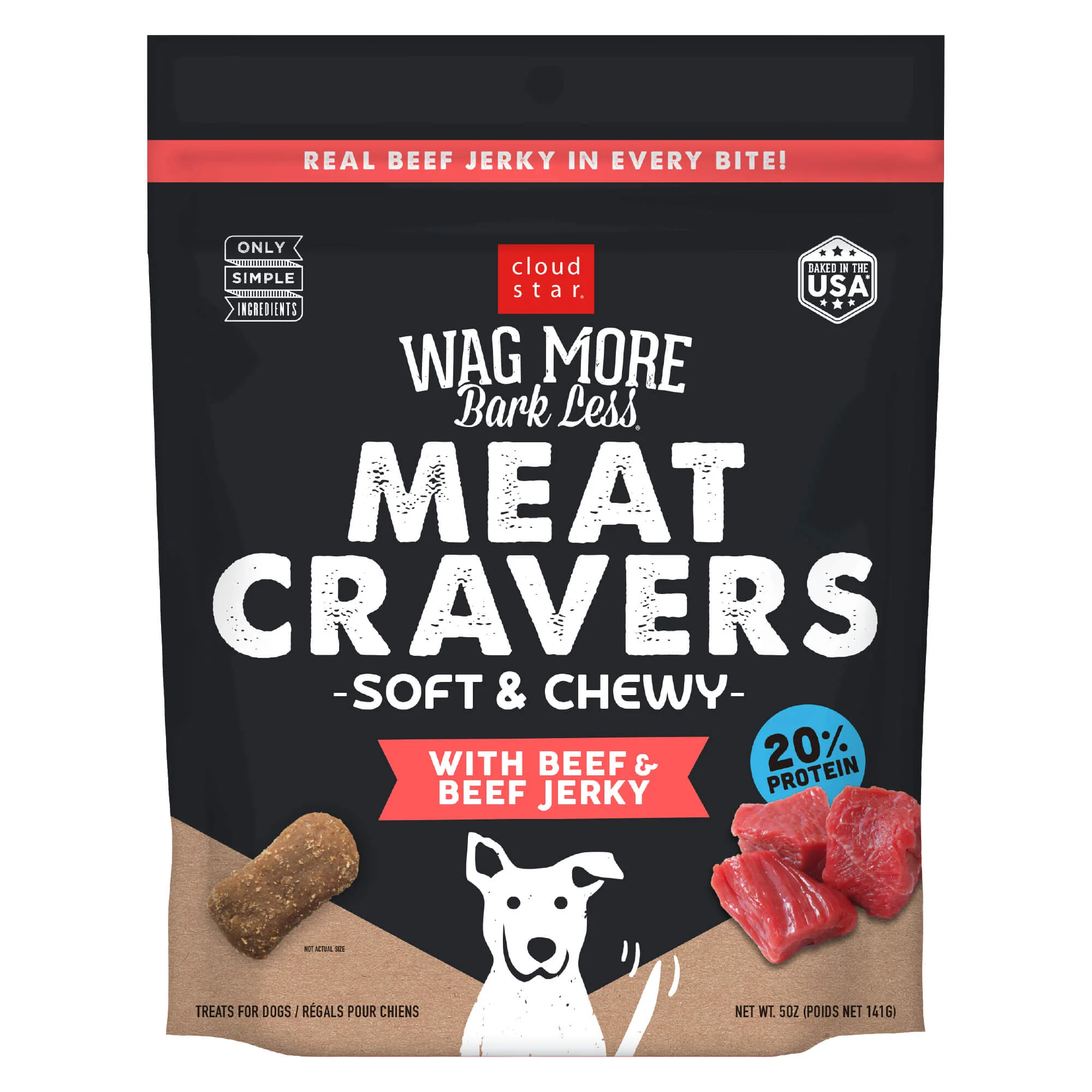 Cloud Star Wag More Bark Less, Meat Cravers, Soft Chew Dog Treats - Pet's Shop
