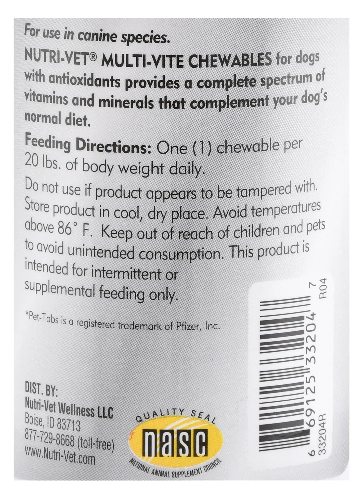 Nutri-Vet Multi-Vite Chewables for Dogs - Pet's Shop