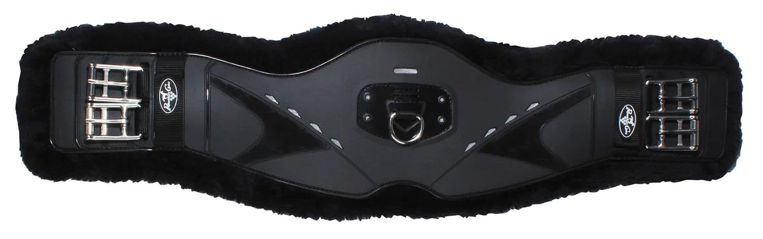 Professional's Choice Fleece Contoured Dressage Girth, Black - Pet's Shop