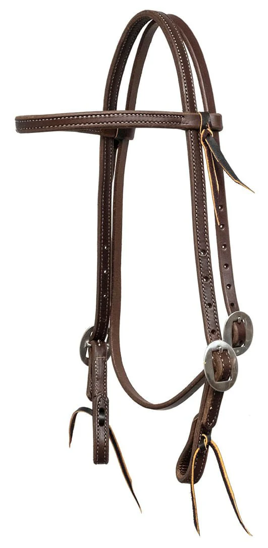 Poplar Head Premium Doubled & Stitched Oiled Harness Browband Headstall - Pet's Shop