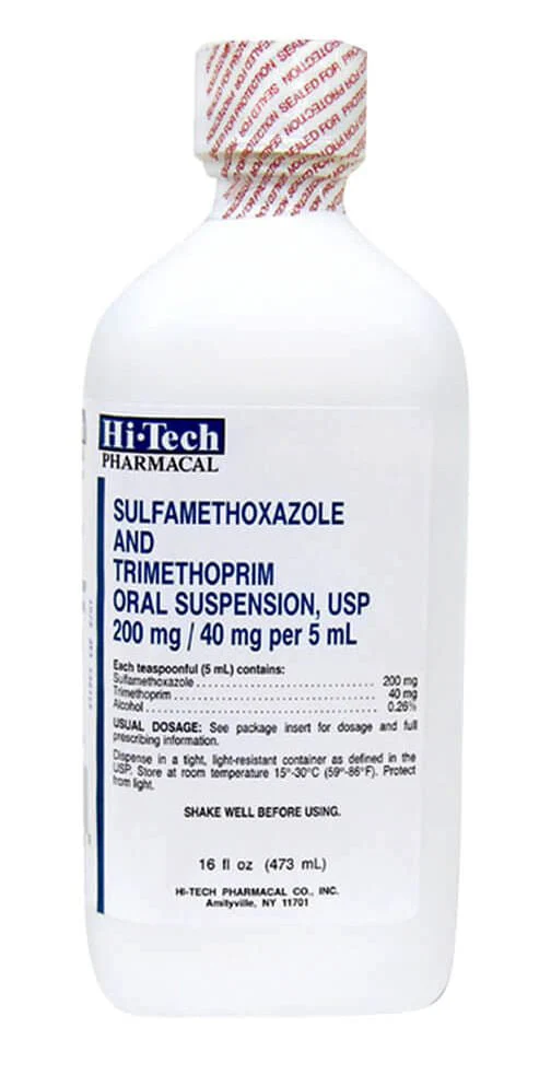 Rx SMZ/TMP (sulfamethoxazole and trimethoprim) 240mg/5mL, 473 mL Suspension - Pet's Shop