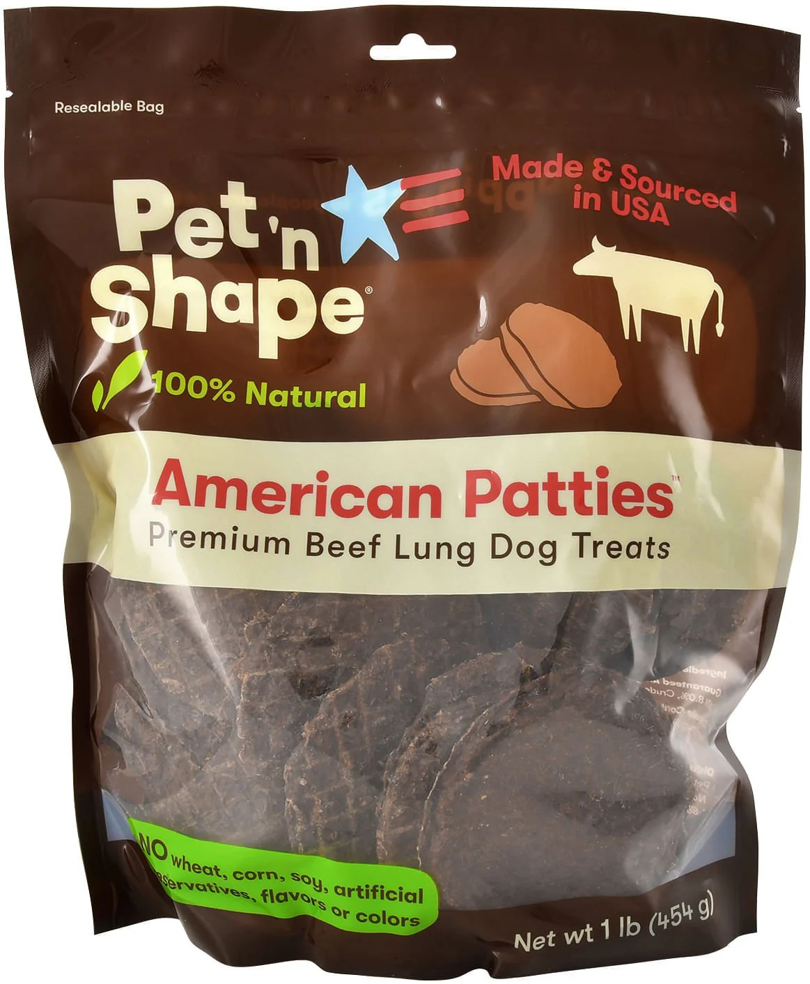 American Patties Premium Beef Lung Dog Treats - Pet's Shop